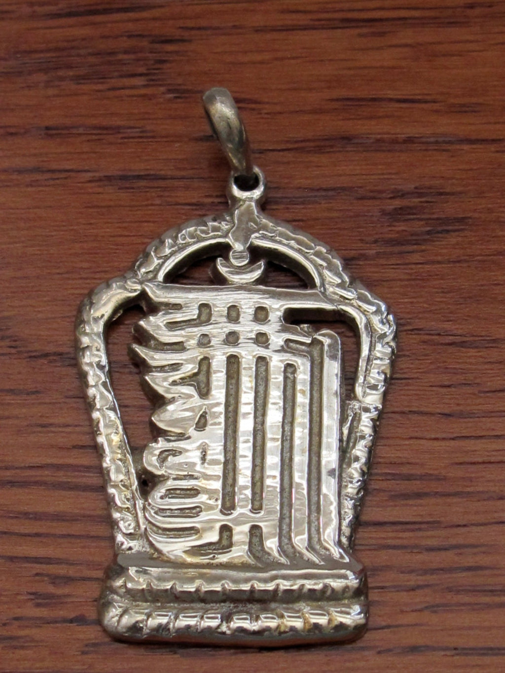 Tibetan silver kalachakra mantra pendant - 1 pendant - CP048