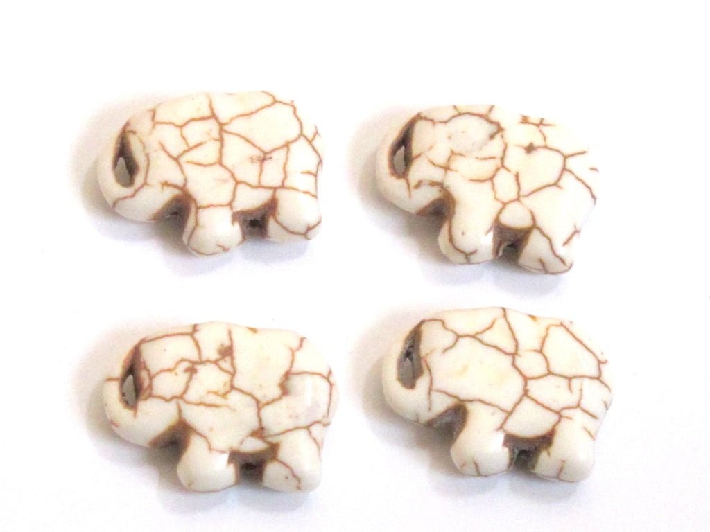 Elephant beads -10 Beads - Cream color howlite elephant shape small size beads pendant 15 mm x 21mm - GM298