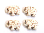 Elephant beads -10 Beads - Cream color howlite elephant shape small size beads pendant 15 mm x 21mm - GM298