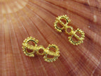 4 BEADS - Beautiful Tibetan gold tone finish plated dorje vajra beads mala spacer - BD581