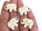 Elephant beads -10 Beads - Cream color howlite elephant shape small size beads pendant 15 mm x 21mm - GM298