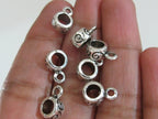 10 Spiral design silver tone plated connector bail beads 7 mm x 12 mm - BD586