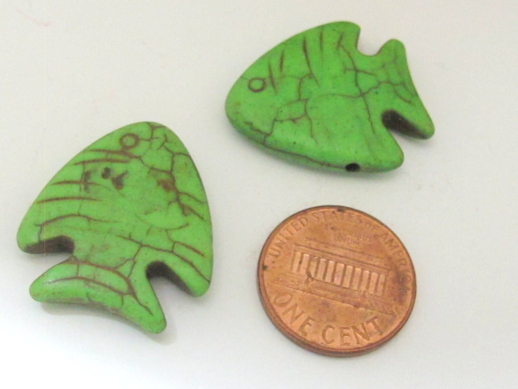 8 beads - Mix colors Fish shape magnesite beads - GM301