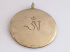 Tibetan Om with calendar timeline wheel Solid Brass pendant 50 mm height x 43 mm wide - CP051 custom design copyright Nepalbeadshop