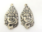 1 Pendant - Hindu Lord Shiva symbol trident snake metal pendant - CP052 A custom design copyright Nepalbeadshop