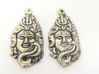1 Pendant - Hindu Lord Shiva symbol trident snake metal pendant - CP052 A custom design copyright Nepalbeadshop