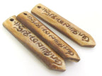 1 Pendant - Carved bone Tibetan Om mantra inscribed arrow point shape pendant - PB080