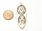1 Pendant - White color carved spear shape Tibetan Vajra Dorje recycled cattle bone pendant - PB082