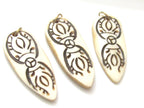 1 Pendant - White color carved spear shape Tibetan Vajra Dorje recycled cattle bone pendant - PB082