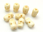 50 BEADS - Cream white color skull shape cattle recycled cattle bone beads - ML067B
