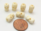50 BEADS - Cream white color skull shape cattle recycled cattle bone beads - ML067B