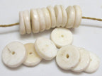 10 Beads-Ethnic Naga natural conch shell flat disc beads 14 - 15 mm size - CH048