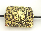 2 BEADS-Large 32 x 26 mm size Tibetan brass repousse frog design focal pendant bead - BD609