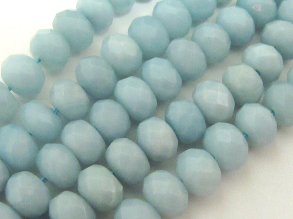 20 BEADS - Small size Faceted Rondelle Amazonite gemstone beads 8 mm x 6 mm - GM038B