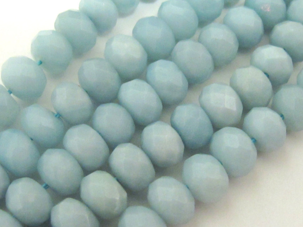 20 BEADS - Small size Faceted Rondelle Amazonite gemstone beads 8 mm x 6 mm - GM038B
