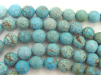 10 Beads - 10mm size Faceted Stabilized turquoise beads - GM062A