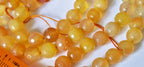 1 strand - 10 mm Honey yellow orange dyed jade faceted gemstone beads 15 inches - BD379G