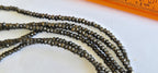 SALE - 1 Full Strand - Small size 3 mm brass tone plated cube metal beads - BD418