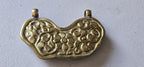 1 Pendant - Large Ethnic Tibetan carved Bone turtle family design brass pendant with flower carving on reverse side - PB001H
