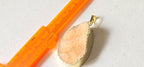 Peachy orange shimmer druzy quartz agate geode golden edged pendant- SP020H