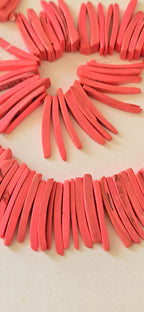 Salmon pink coconut sticks Full Strand 15 inches - 100 plus sticks - NB036M