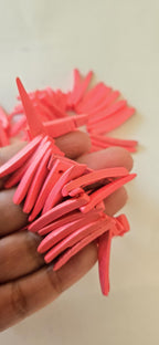 Salmon pink coconut sticks Full Strand 15 inches - 100 plus sticks - NB036M