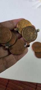 2 Coins- 25 mm old Nepal coin pendant charms - BD952G