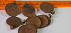 2 Coins- 25 mm old Nepal coin pendant charms - BD952G