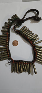 Vintage old ethnic nepal tribal brass bullet pendants necklace one of a kind - Selling As Is - STR003A