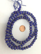 108 beads - Tibetan bone beads inlaid bone beads - 8 mm Tibetan blue color bone beads turquoise brass inlay beads - nepal ML125A