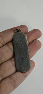 Tibetan Om and kalchakra mantra inscribed brass pendant rectangular bar shape keyring charm CP005B