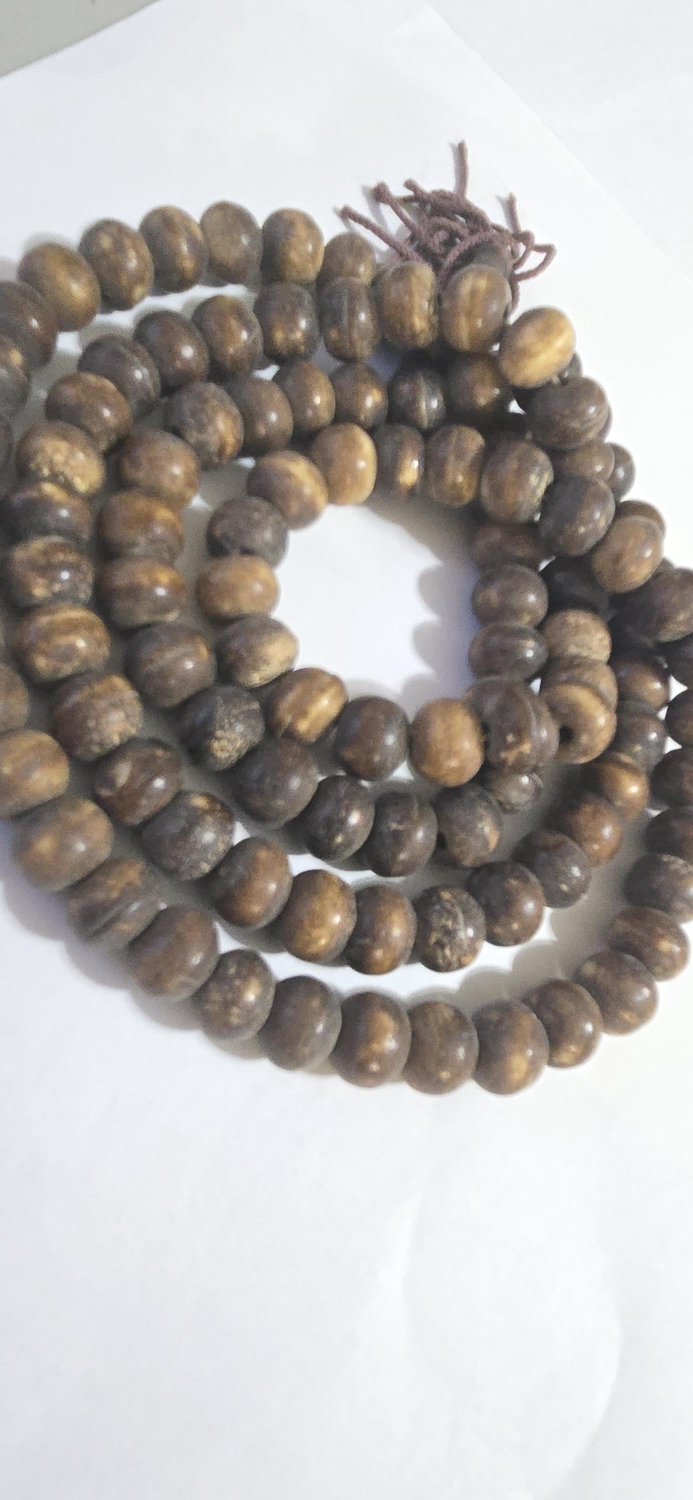 108 Beads - 12 mm Tibetan 108 old recycled bone mala beads meditation prayer beads supply old cattle bone beads Nepal - ML074B