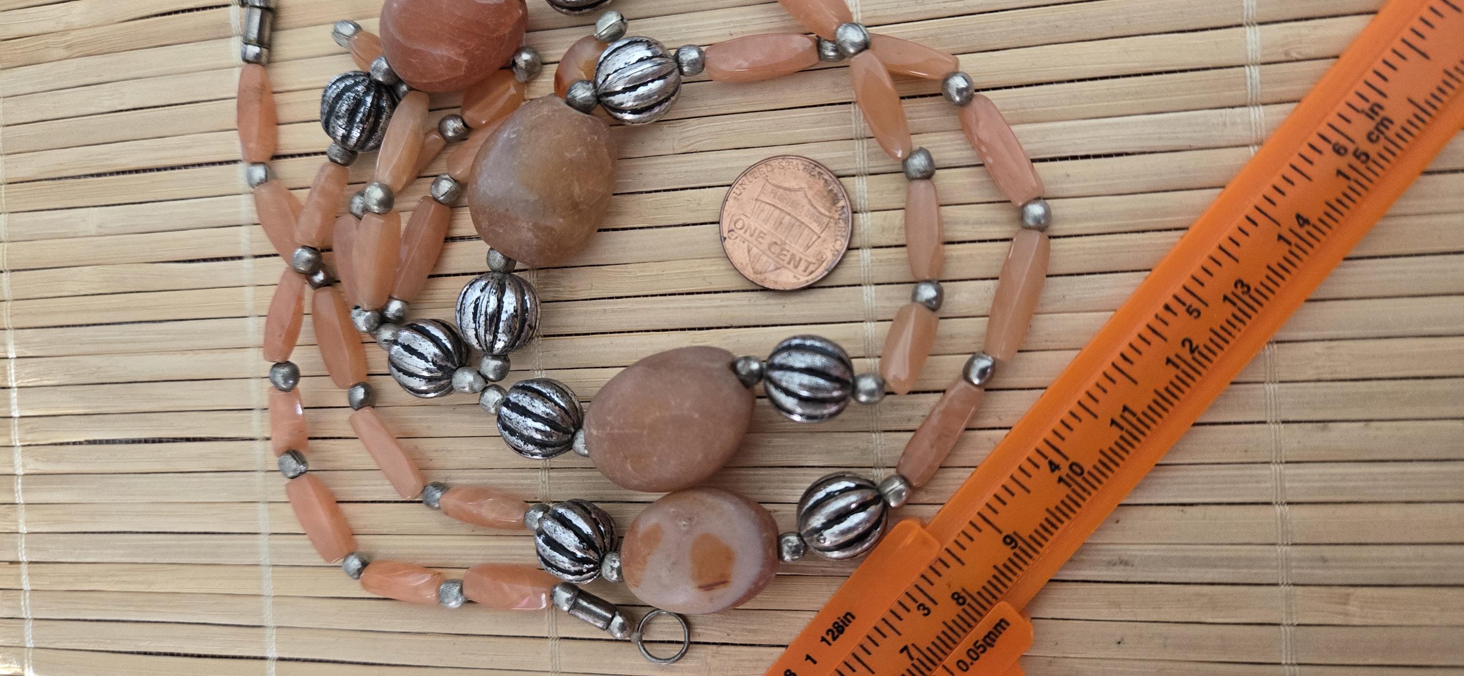 Old agate carnelian beads strand from Nepal BD944K