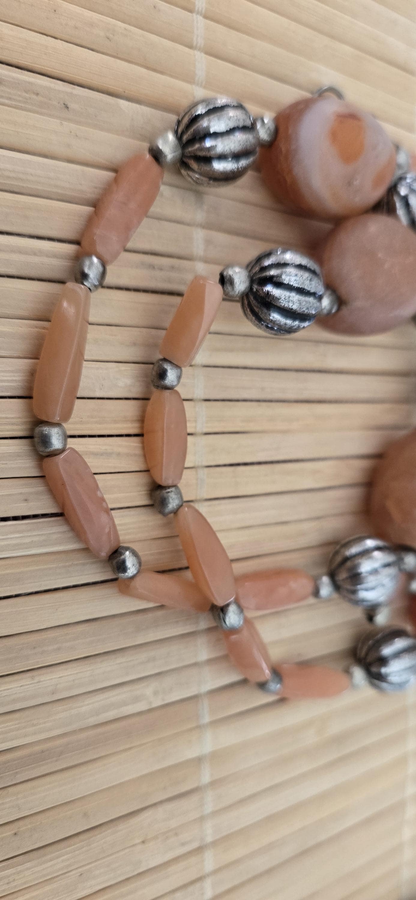 Old agate carnelian beads strand from Nepal BD944K