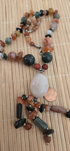 Tibetan beads ethnic Nepal himalayan old gemstone beads strand agate quartz carnelian beads - BD944M