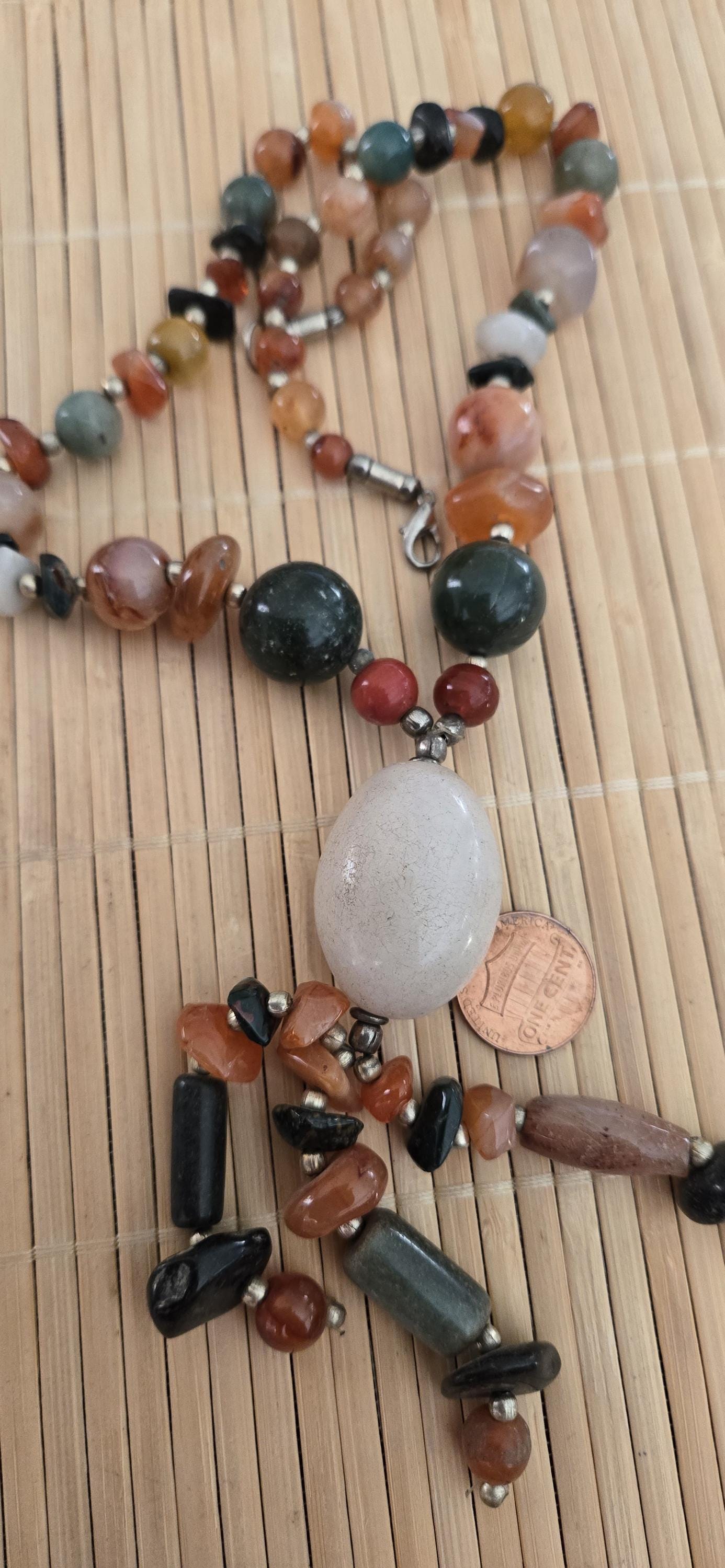 Tibetan beads ethnic Nepal himalayan old gemstone beads strand agate quartz carnelian beads - BD944M