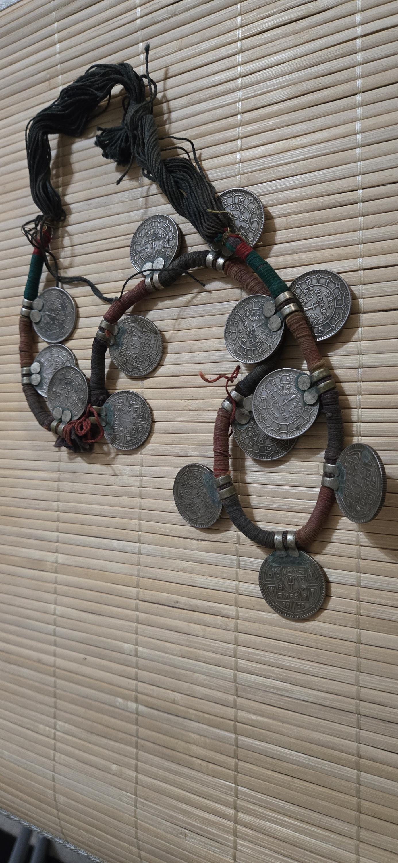 Vintage Nepalese Coin Necklace | 1970s 1 Rupee Coins neck| Ethnic Tribal Jewelry | Collectible Statement Piece | Nepal Necklace – STR003B