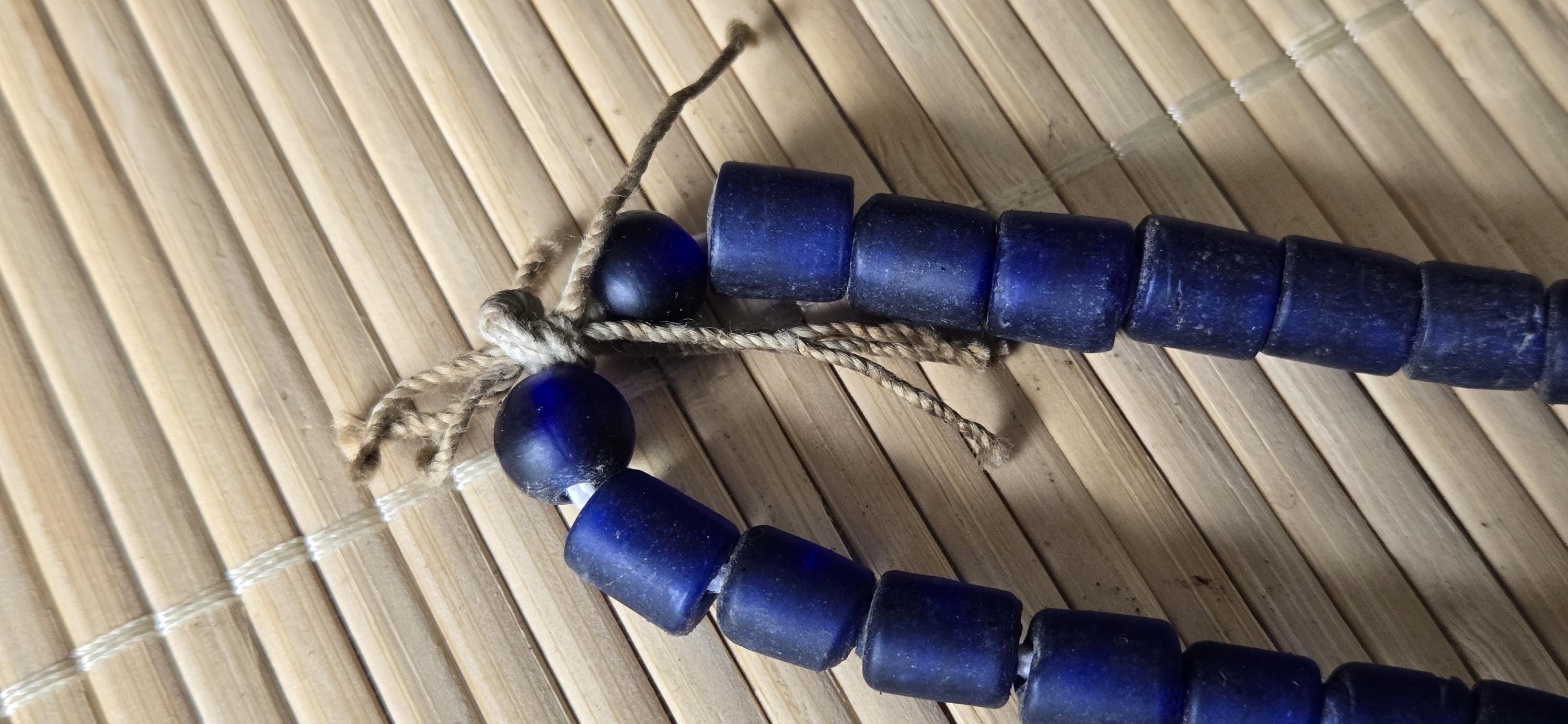 Vintage tribal naga glass beads bone beads brass pendant necklace STR004B