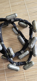 Vintage old ethnic nepal tribal brass amulet pendants necklace one of a kind - Selling As Is - STR005A