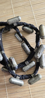 Vintage old ethnic nepal tribal brass amulet pendants necklace one of a kind - Selling As Is - STR005A