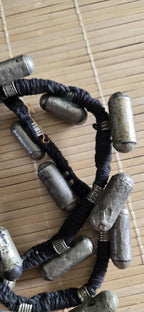 Vintage old ethnic nepal tribal brass amulet pendants necklace one of a kind - Selling As Is - STR005A