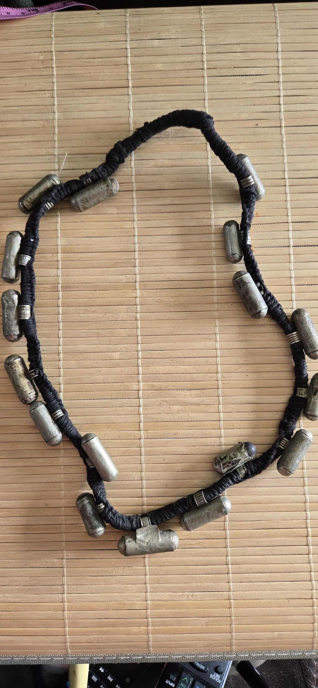 Vintage old ethnic nepal tribal brass amulet pendants necklace one of a kind - Selling As Is - STR005A