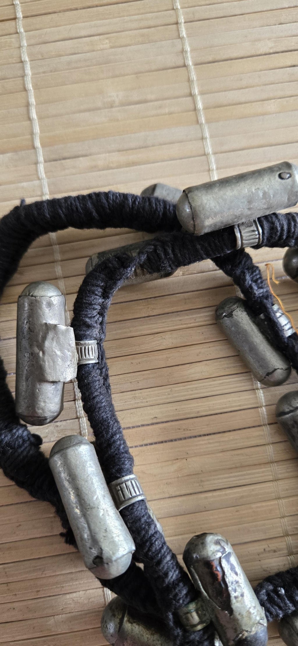 Vintage old ethnic nepal tribal brass amulet pendants necklace one of a kind - Selling As Is - STR005A