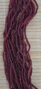 Vintage sherpa Red glass beads ethnic pendant necklace from Nepal - STR004E
