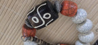 Old Tibetan beads batik bone bead crackle resin beads necklace bold heavy beads strand from Nepal STR004G