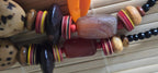 Vintage African Beads Strand large agate, Piassava Palm Seed beads, Carnelian Glass & Disc Beads Natural Tribal Jewelry Supplies STR005H