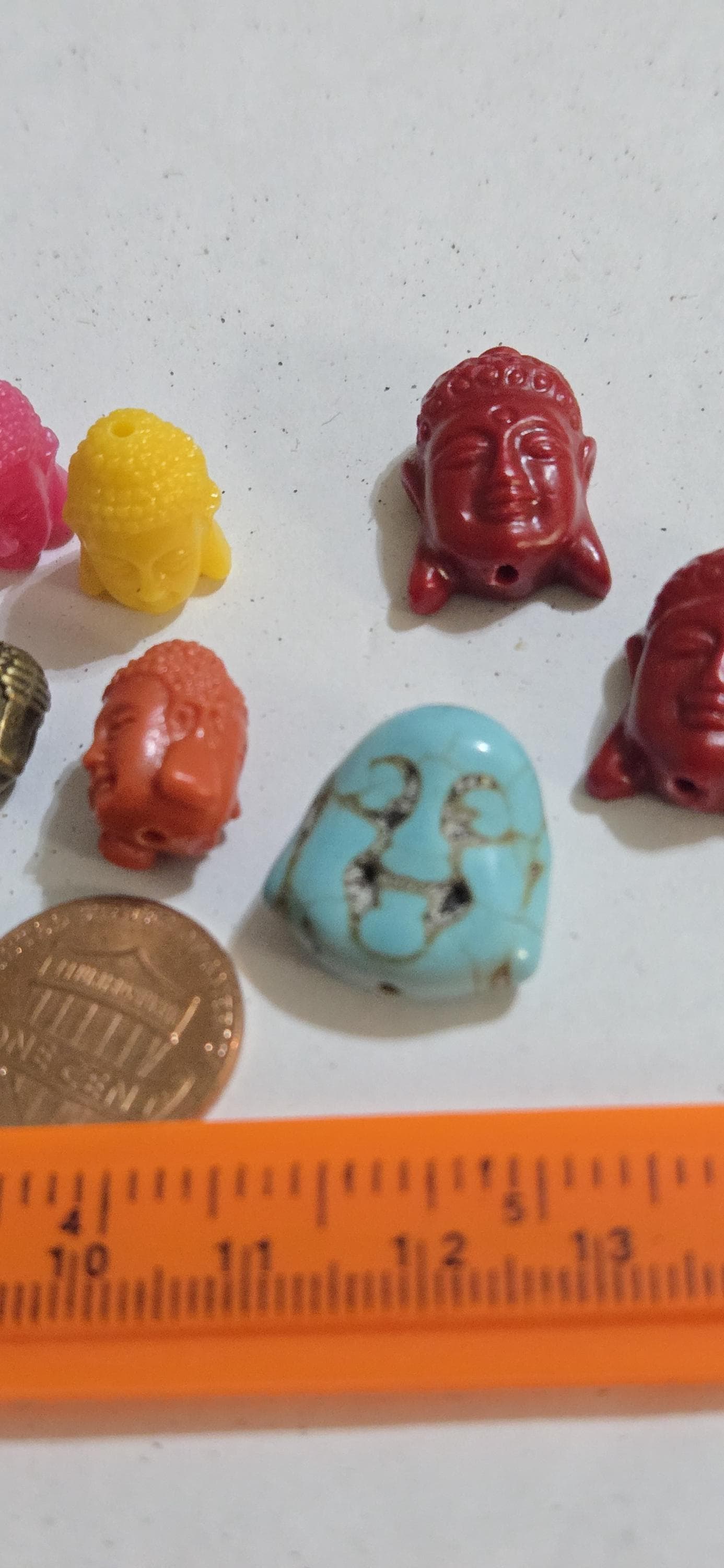 10 pieces Buddha beads - Assorted nice colorful mix style Buddha face pendant beads - pack of 10 beads - BD752G