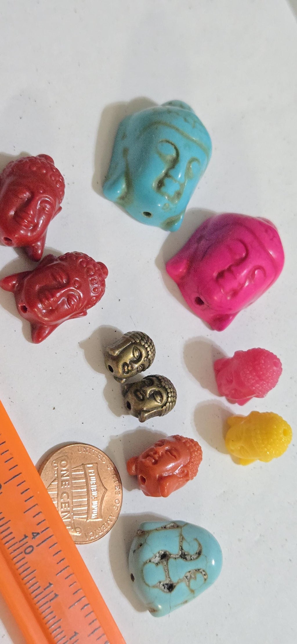 10 pieces Buddha beads - Assorted nice colorful mix style Buddha face pendant beads - pack of 10 beads - BD752G