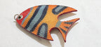 Unique handcrafted Large bold size Fish Leather Pendant – Rustic Luxe Charm for Keyring or Bag - BD753D