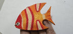Unique handcrafted Large bold size Fish Leather Pendant – Rustic Luxe Charm for Keyring or Bag - BD753E